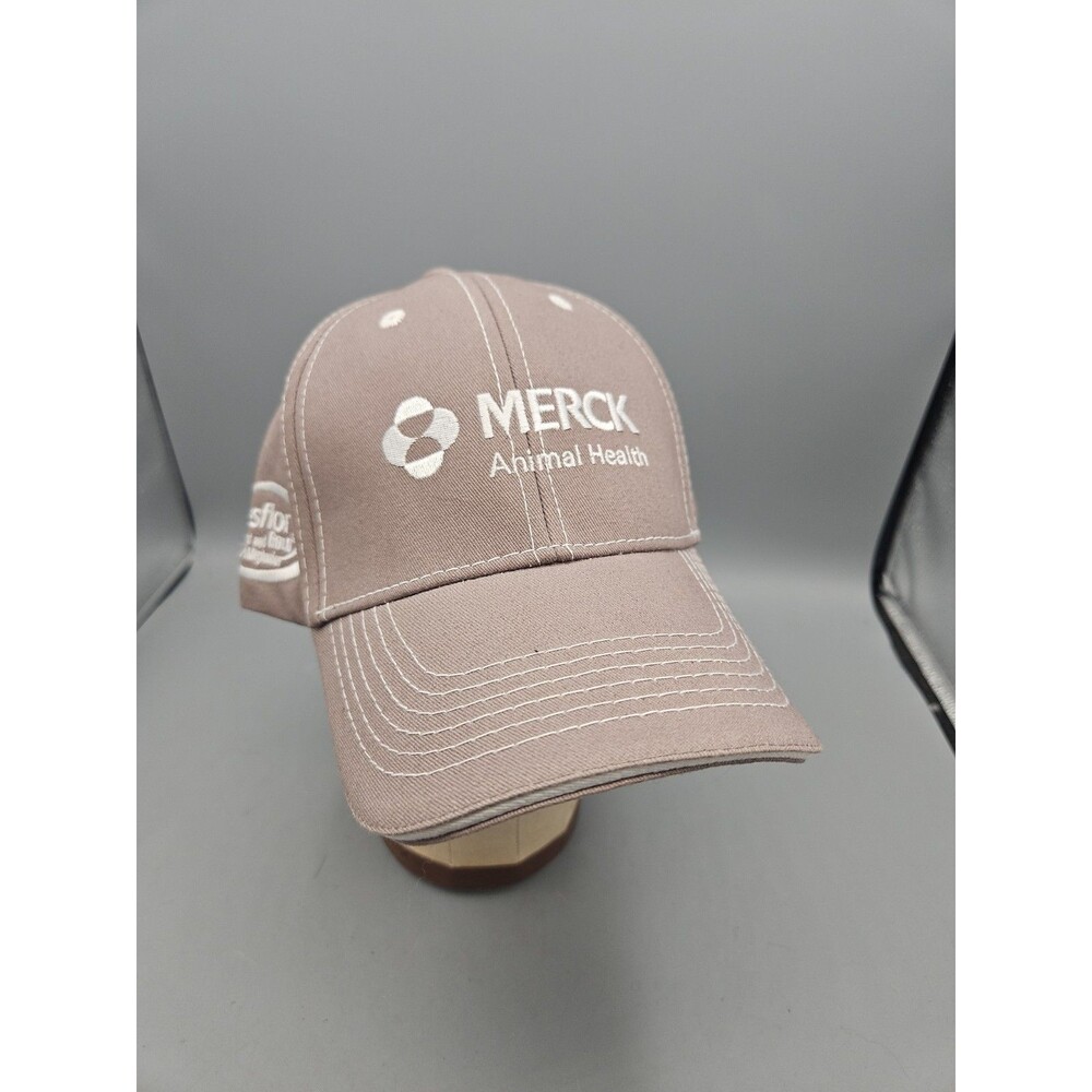 Merck Animal Health Hat Gray White Baseball Cap OS Contrast Stitch Cap America